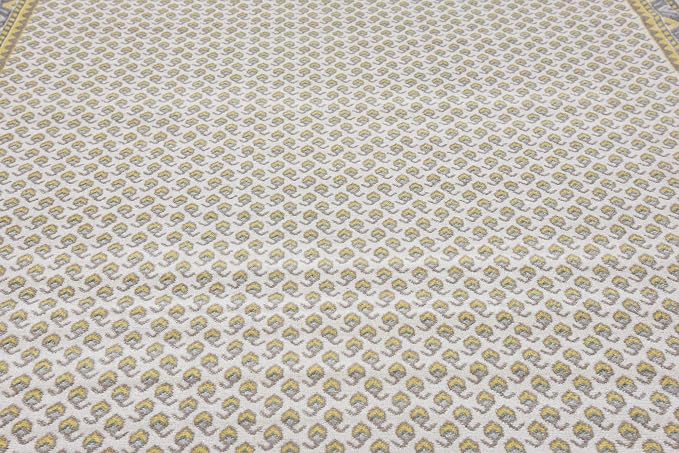 Unique Loom Williamsburg Collection Traditional Border with Dotted Center Area Rug, Rectangular 9' 0" x 12' 0", Beige/Yellow