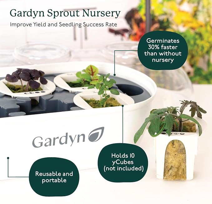 Gardyn Indoor Garden Nursery - Seed Starter Germination Kit | Hydroponic growing system tray, works with Gardyn Home tower gardens, vertical garden planters & microgreens kits