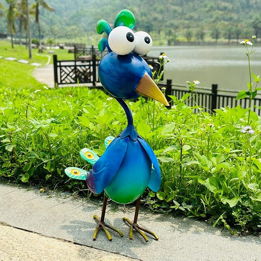 Kircust Peacock Decor Metal Yard Art Outdoor Statues Lawn Decorations Outside Garden Peacocks Decoration for Home