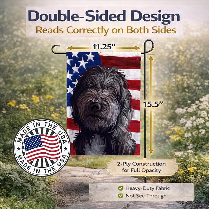 Caroline's Treasures CK6601GF Lagotto Romagnolo American Flag Garden Flag Mailbox Flag Decorative Yard Flag Banner Outside Patio Artwork Yard Flower Beds, Garden Size, Multicolor