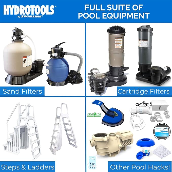 SWIMLINE HYDROTOOLS Above-Ground Pool Motor Pump, Hydro-Flo 0.3 HP w/ 2220 GPH, Vertical | Above-ground Pool Pump, 0.3 HP, 2, 220 GPH, Vertical Discharge, 115V, Single-speed, DOE-certified For Small Sand Filters