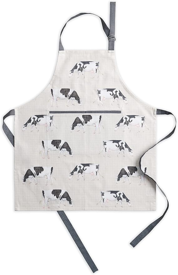 Maison d' Hermine Aprons for women with Pocket 100% Cotton (27.50"x31.50") | Adjustable Neck Strap & long ties Apron Men Chef Wedding Cooking Gardening Server Maid