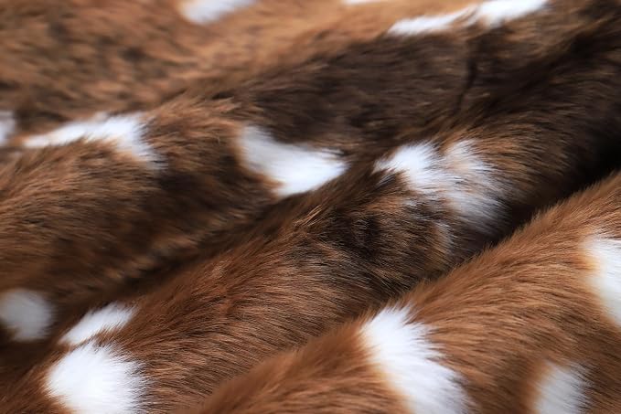 Asuprui Deer Rug, 3x3.6 Feet Sika Deer Hide Carpet,Antelope Rug,Fawn Mats