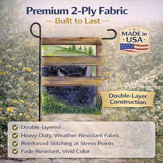 Caroline's Treasures SS8193GF Scottish Terrier Garden Flag Mailbox Flag Decorative Yard Flag Banner Outside Patio Artwork Yard Flower Beds, Garden Size, Multicolor