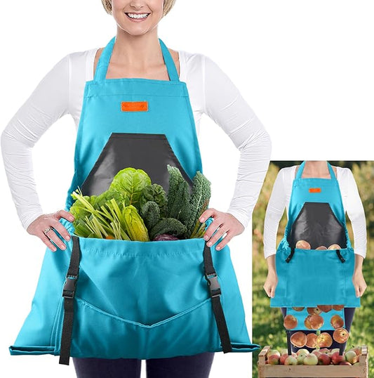 Gardening Apron,Harvest Apron with Multi-pocket for Men Women, Adjustable Cross-Back Straps, Garden Gifts for Mom,Dad