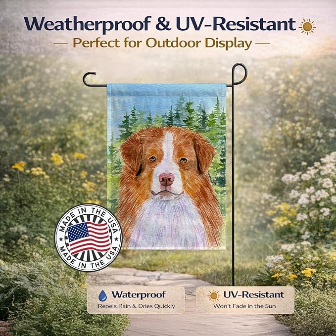 Caroline's Treasures SS8317GF Australian Shepherd Garden Flag Mailbox Flag Decorative Yard Flag Banner Outside Patio Artwork Yard Flower Beds, Garden Size, Multicolor
