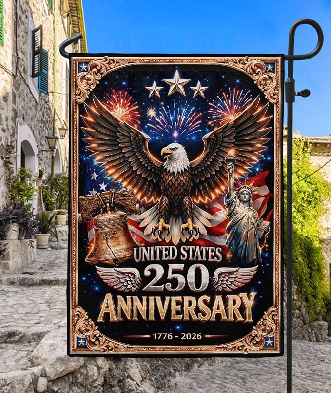 250th Anniversary Patriotic Design, 250 Anniversary Usa Flag, 1776-2026 Commemorative, Front And Back Print, Garden Flags For Outside 1 (12x18 Inch)