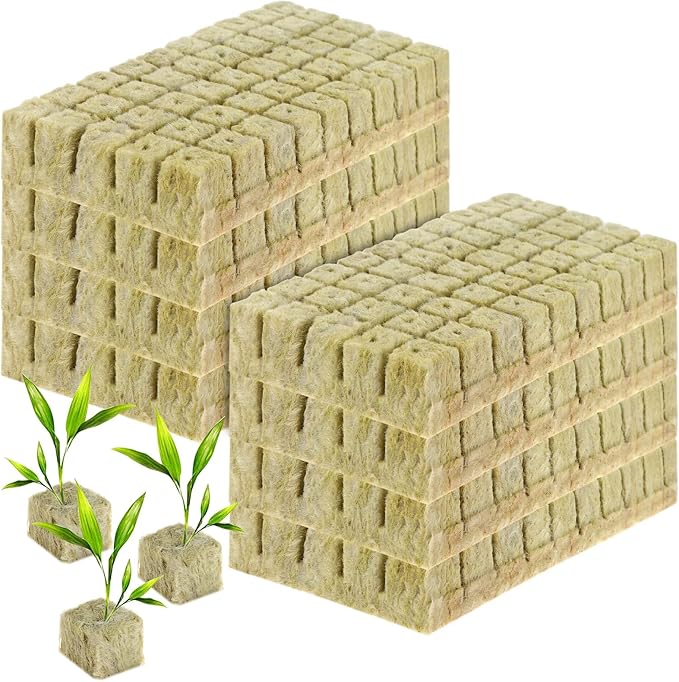 400Pcs 1inch Rockwool Cubes for Hydroponic Rockwool Grow Cubes Starter Plugs for Seed Starter Soilless Cultivation Hydroponics, Soilless Culture Plant Propagation, Cuttings