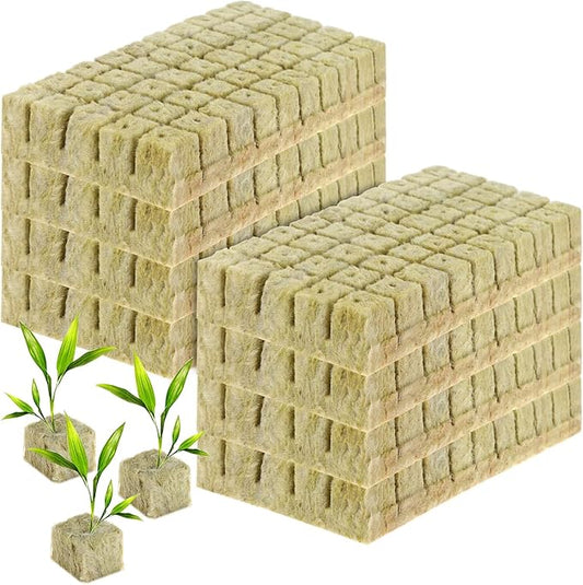 400Pcs 1inch Rockwool Cubes for Hydroponic Rockwool Grow Cubes Starter Plugs for Seed Starter Soilless Cultivation Hydroponics, Soilless Culture Plant Propagation, Cuttings