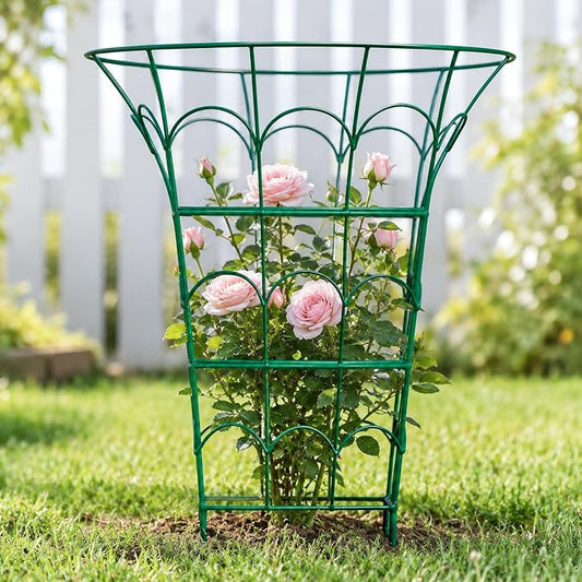 27.5“ Peony Supports for Outdoor Plants -Durable Metal Cages for Peonies, Dahlias & Hydrangeas - Sturdy Garden Stakes, Easy Assembly, Weather Resistant - Decorative Gift for Garden Enthusiasts