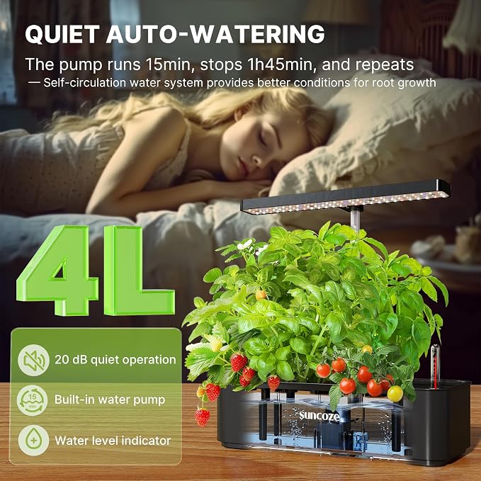 SUNCOZE Hydroponics Growing System Kit 12 Pods & 160pcs Hydroponic Pods Supplies