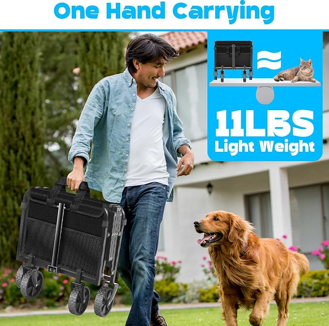 Wagons Carts Foldable,280lbs Collapsible Wagon Foldable Wagon with Wheels, Portable Folding Cart for Camping, Picnic,Beach, Groceries,Outdoor Sports,Shopping (Black)