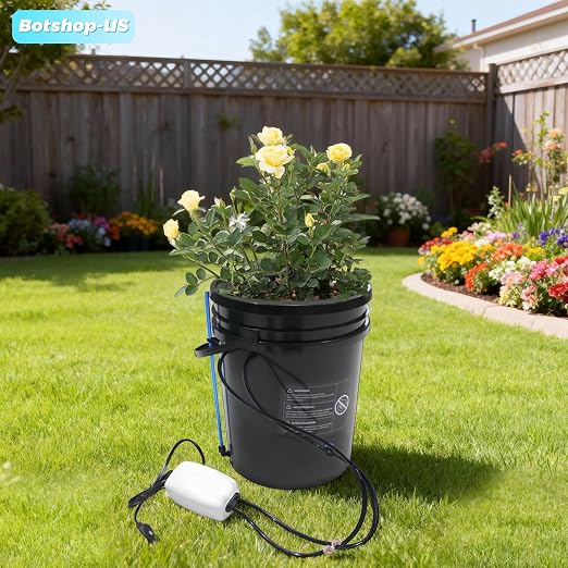 Hydroponics Growing System Kit 5-Gallon Deep Water Culture Recirculating Drip Grow System Indoor Garden Grow System with Hose, Air Pump, and Air Stone (1 Bucket + Drip Irrigation)