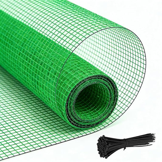Garden Fence Temporary Fence, 4'x65' with 50 Zip Ties, Plastic Fencing Safety Fence Snow Fence, Construction Fencing for Garden Fencing, Animal Barrier, Poultry, Deer, Patio, Green