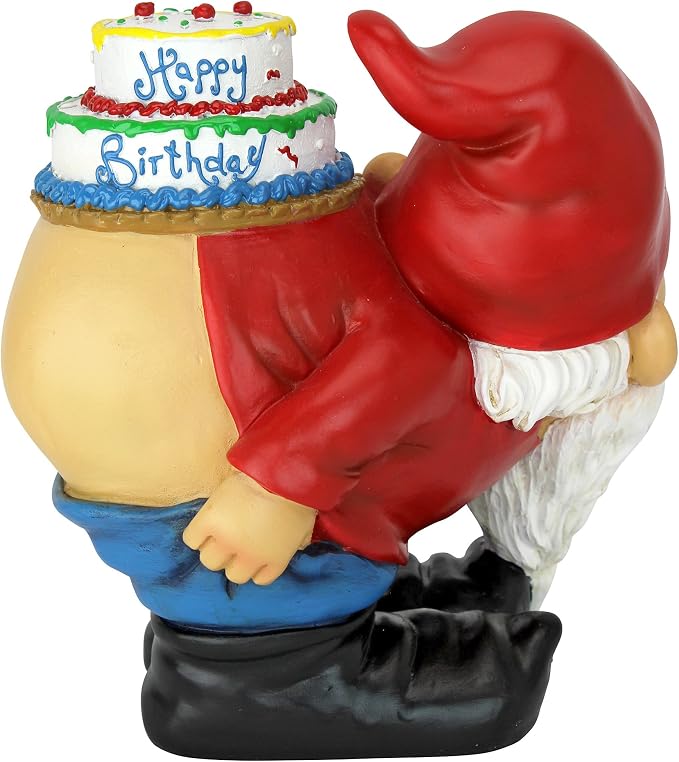 Design Toscano Loonie Moonie Happy Birthday Garden Gnome Statue