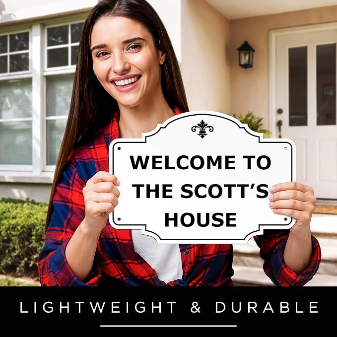 Custom Sign, Customized for Outdoor/Indoor Use, Personalized Designer Style Sign, 24 Colors, Rust-Free Thick ACM - Horizontal Double Arched 10x14 Inch, 24 Colors, Rust-Free Thick ACM by My Sign Center, USA