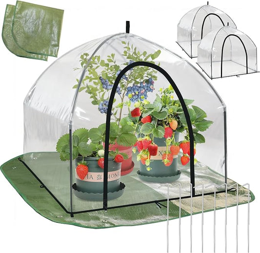 36" Tabletop Plant Cover w/Waterproof Base Ventilation Window for Winter