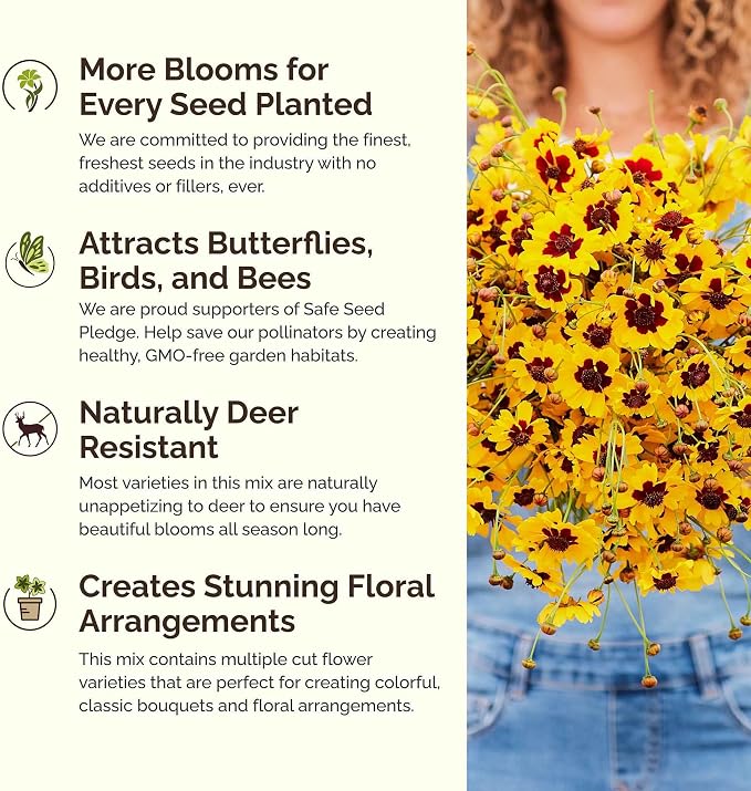 Eden Brothers North American Native Wildflower Mixed Seeds for Planting, 1 lb, 480,000+ Seeds with Birds Eyes, Lupine | Attracts Pollinators, Plant in Spring or Fall, Zones 3, 4, 5, 6, 7, 8, 9, 10