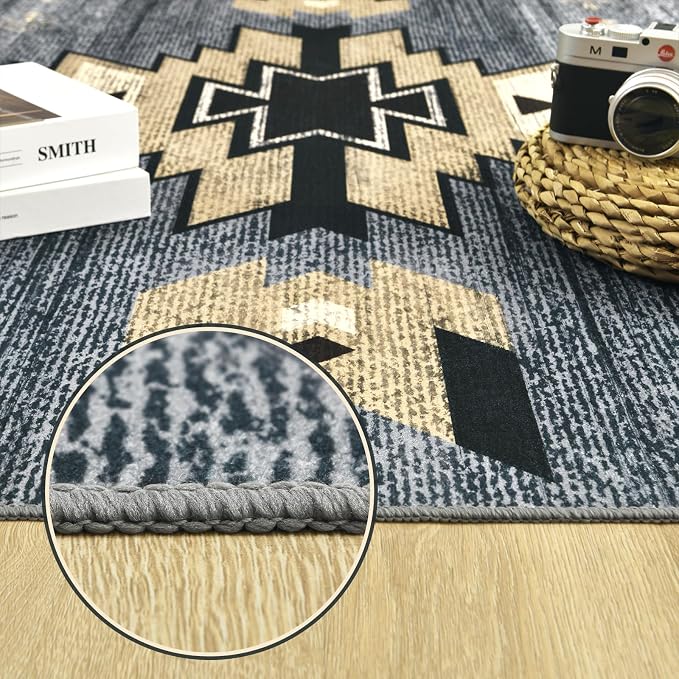 BENRON Western Entryway Rug 2x3, Small Area Rugs for Kitchen, Grey | Southwest aztec Rug,Throw Rugs for Hallway Porch Front Door Washable