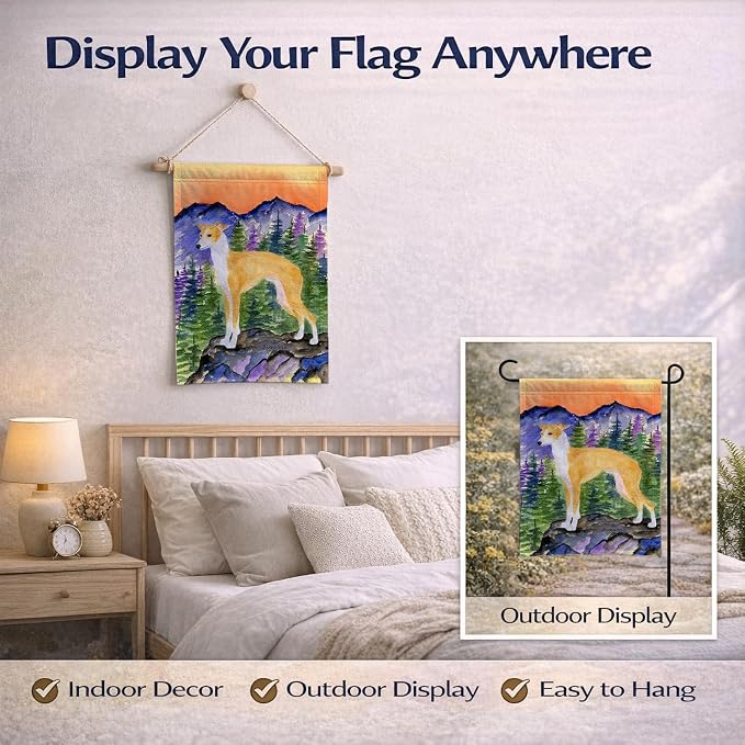 Caroline's Treasures SS8225GF Italian Greyhound Garden Flag Mailbox Flag Decorative Yard Flag Banner Outside Patio Artwork Yard Flower Beds, Garden Size, Multicolor