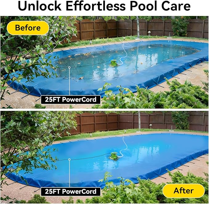 1/4 HP Automatic Swimming Pool Cover Pump, Submersible Sump Pump | 1800 GPH 25FT Head Submersible Sump Pump with 3/4” Check Valve Adapter, Automatic On/Off Water Removal for Pool, Basement