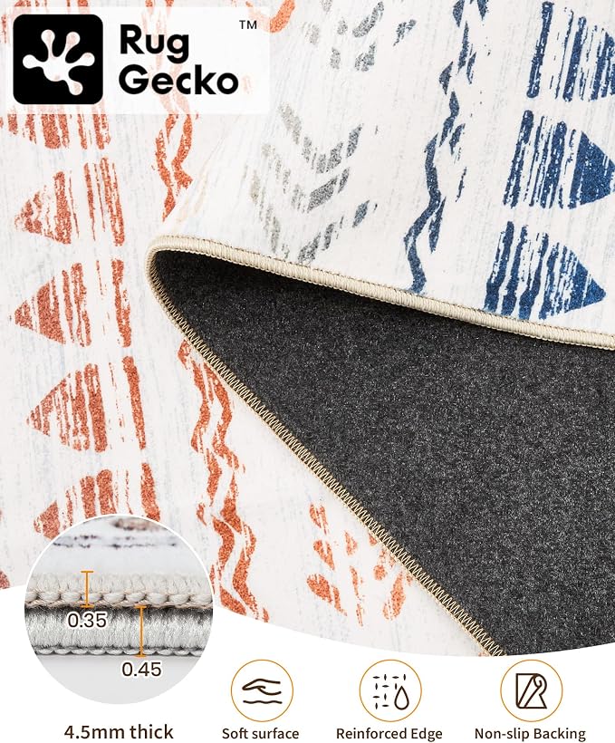 Miukiki Washable 2x6 Runner Rug Hallway Non Slip Kitchen Runner Multi | Machine Washable Long Floor Runner for Hallway Entryway Laundry Room Living Room Bedroom, Stain Resistant Indoor Carpet 2'x6'
