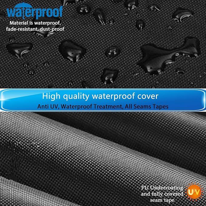 Tiller Cover, Rototiller Cover, 420D Oxford Fabric UV, Waterproof, Dustproof, Universal rototiller Cover with Black Protective Bag