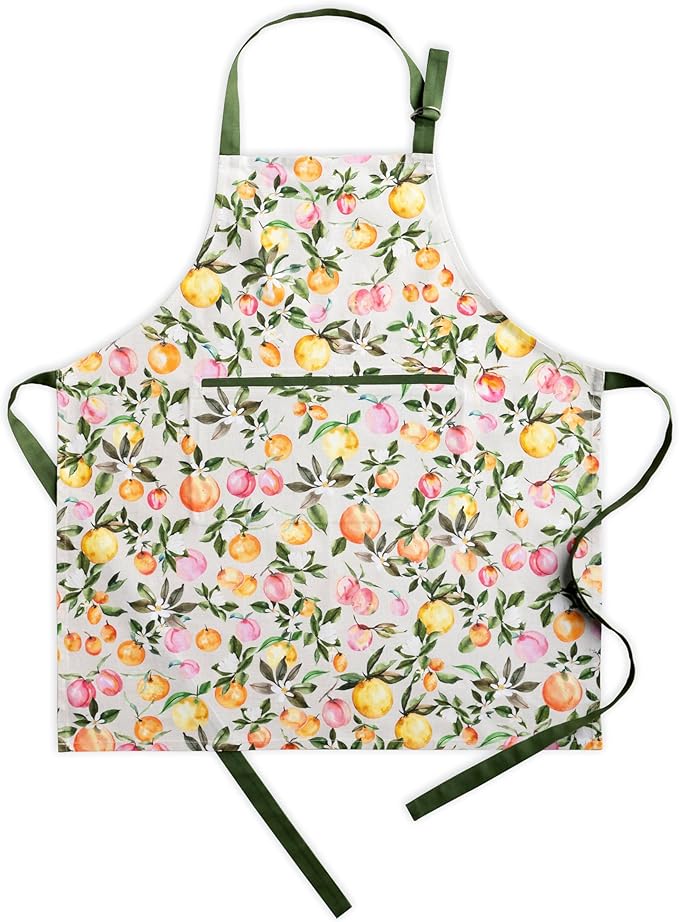 Maison d' Hermine Aprons for women with Pocket 100% Cotton (27.50"x31.50") | Adjustable Neck Strap & long ties Apron Men Chef Wedding Cooking Gardening Server Maid