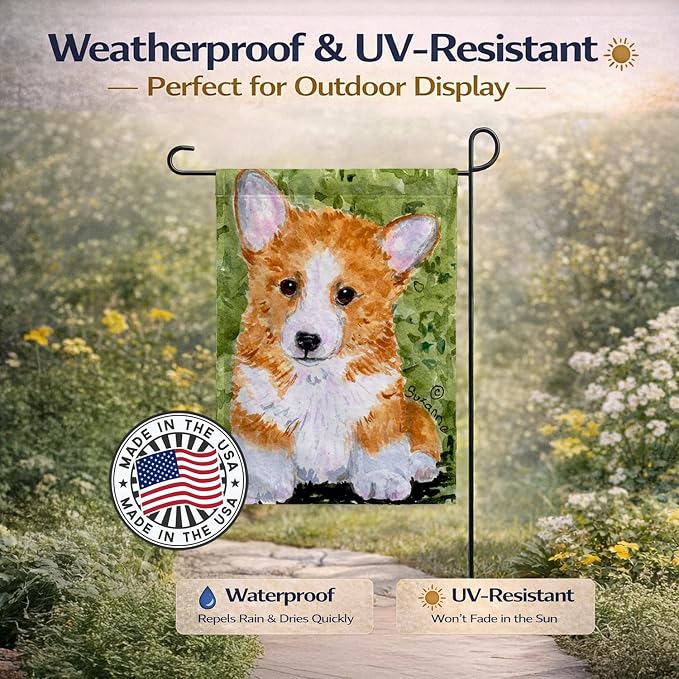 Caroline's Treasures SS8710GF Corgi Garden Flag Mailbox Flag Decorative Yard Flag Banner Outside Patio Artwork Yard Flower Beds, Garden Size, Multicolor