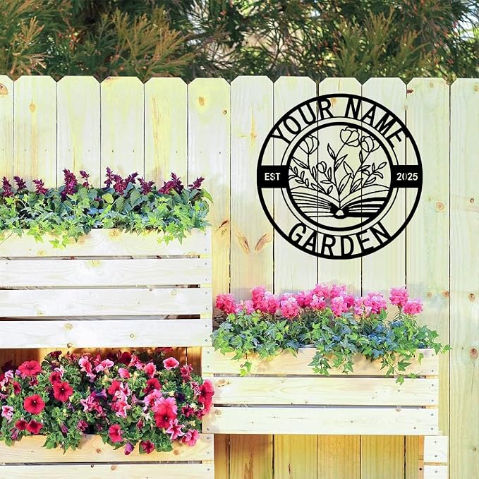 Rose Lover Outdoor Home Decor，Personalized Metal Sign, Custom Rose Metal Wall Art, Letter Monogram Sign, Rose Monogram,Personalized Rose Name Sign Decoration For Living Room