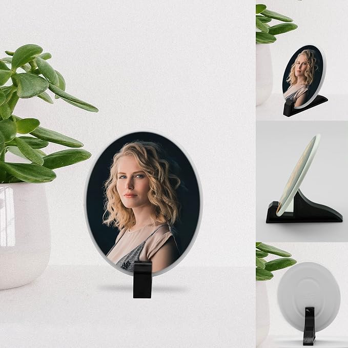 Personalized Ceramic Photo for Headstone, Waterproof Picture for Grave Cemetery Tombstone Pictures Porcelain Cameo Funeral Portrait Memorial Monument Photo for Burial Stone Hanging Decorative Tiles