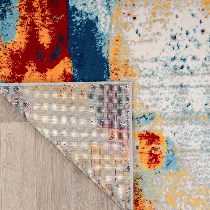 Rugshop Abstract Fade-Resistant Living Room Bedroom Area Rug Multi 2' x 3' | Doormat, Rectangular, Size 2' x 3', Dining Room, Home Office, Kitchen, Entryway, Hallway, Nursery, Kids Room, Guest Room