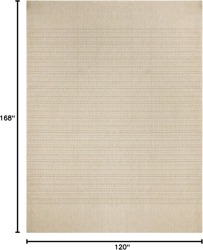 Nourison Home Tulum Cream 10' x 14' Area Rug - Easy Clean, Non Shedding, Bed Room, Living Room, Dining Room, Kitchen (10' x 14')