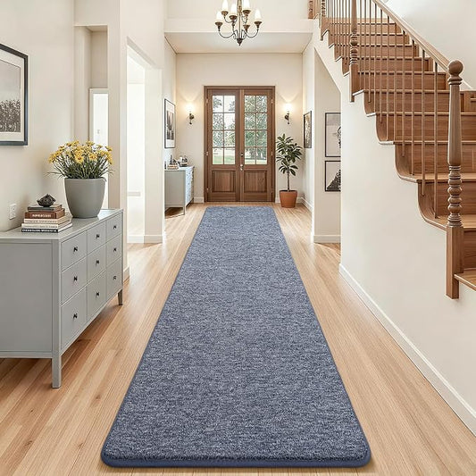 AROGAN 2x10 Runner Rug for Hallway, Long Runner Rugs Non Slip, Blue | Soft Washable Memory Foam Carpet for Bedroom, Non Slip Backing Runners Rug for Hallways, Kitchen, Bathroom, Entryway Home