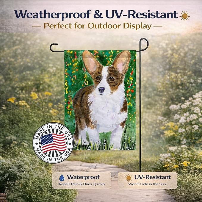 Caroline's Treasures SS8970GF Corgi Garden Flag Mailbox Flag Decorative Yard Flag Banner Outside Patio Artwork Yard Flower Beds, Garden Size, Multicolor