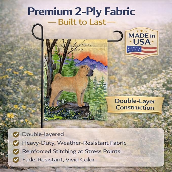 Caroline's Treasures SS8324GF Shar Pei Garden Flag Mailbox Flag Decorative Yard Flag Banner Outside Patio Artwork Yard Flower Beds, Garden Size, Multicolor