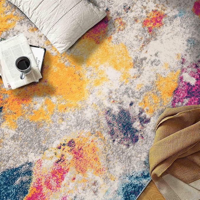 Rugshop Sky Collection Modern Abstract Round Rug 6'6" (6' 6" Diameter) Multi