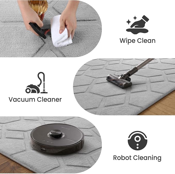 Sour Lemon 8x10 Area Rugs for Living Room Bedroom, Large Carpet Grey Rug | Big, Geometric Alfombra Para Salas Modernas, Washable, Non Slip Soft Thick Fluffy Plush, Memory foam Rug for Kids Playroom