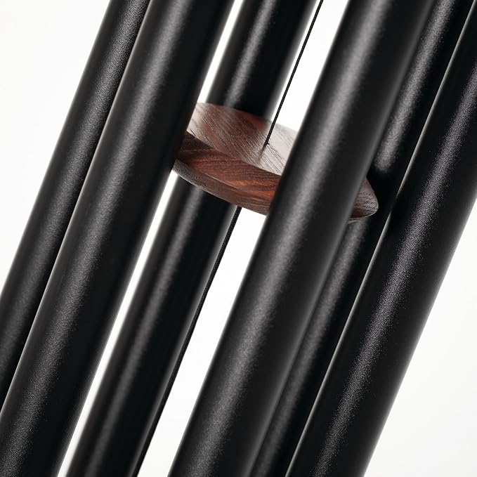 Woodstock Chimes Pluto Wind Chime for Outside 37" Black Teak Medium Tone Sound for Outdoor Garden, Patio, Porch Decor Gifts, Encore Collection, DCKT37