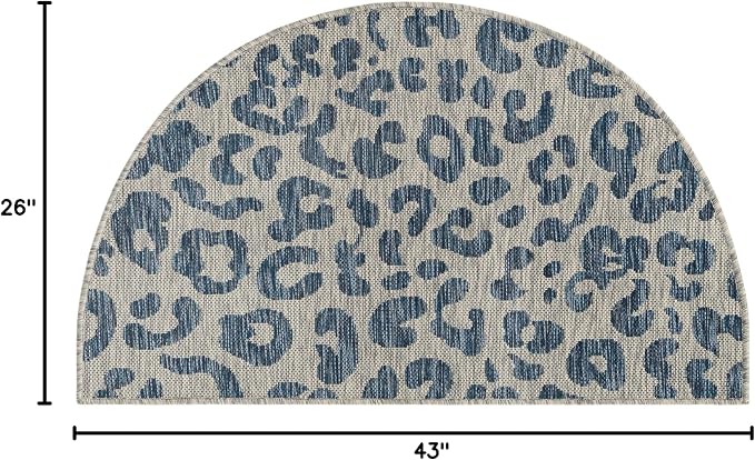 Unique Loom Outdoor Safari Collection Area Rug - Leopard (2' 2" x 3' 7" Hearth Blue/Gray)