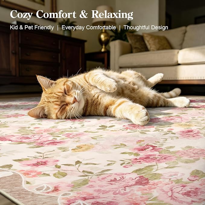 Lahome Runner Rug for Bedroom 2x8 Kitchen Runner, Low Pile Ultra-Thin Carpet