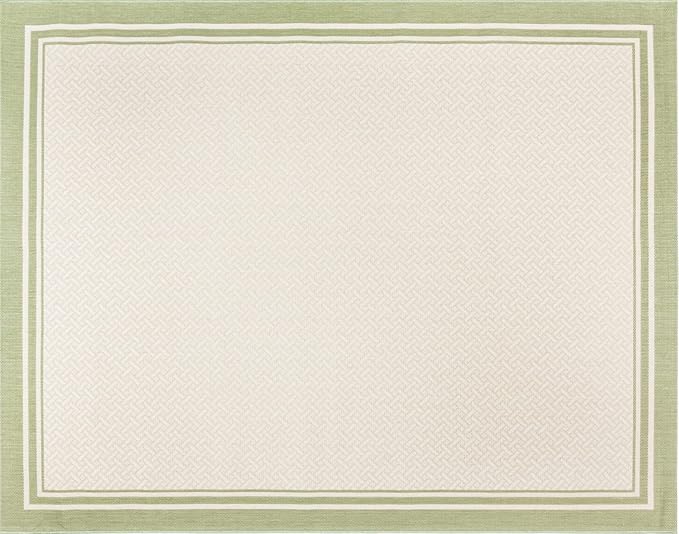 Gertmenian Indoor/Outdoor Flatweave Area Rug - 5x7 Standard, Stain & UV Resistant, Ideal for Deck, Patio, Poolside, Mudroom - Border Brown Tan, 22910