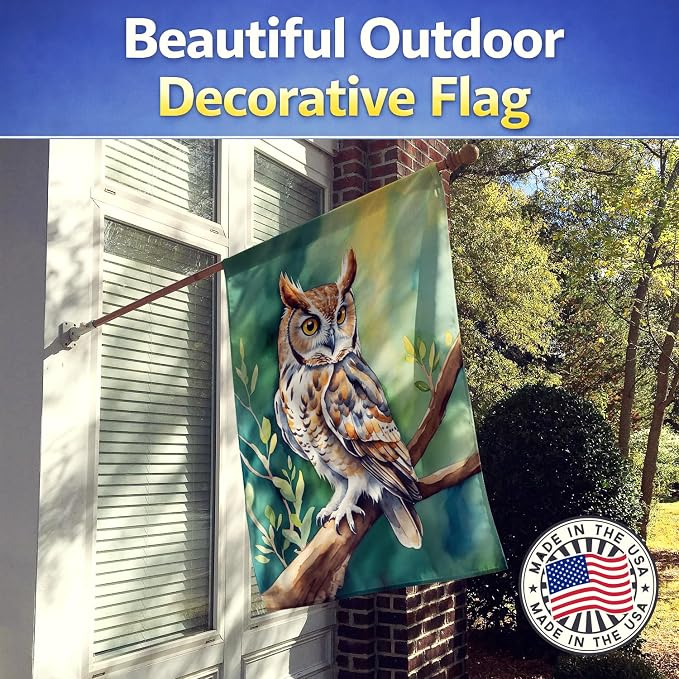 Caroline's Treasures Western Screech Owl House Flag Large Porch Sleeve Pole Decorative Outside Yard Banner Artwork Wall Hanging, Polyester, House Size, Multicolor