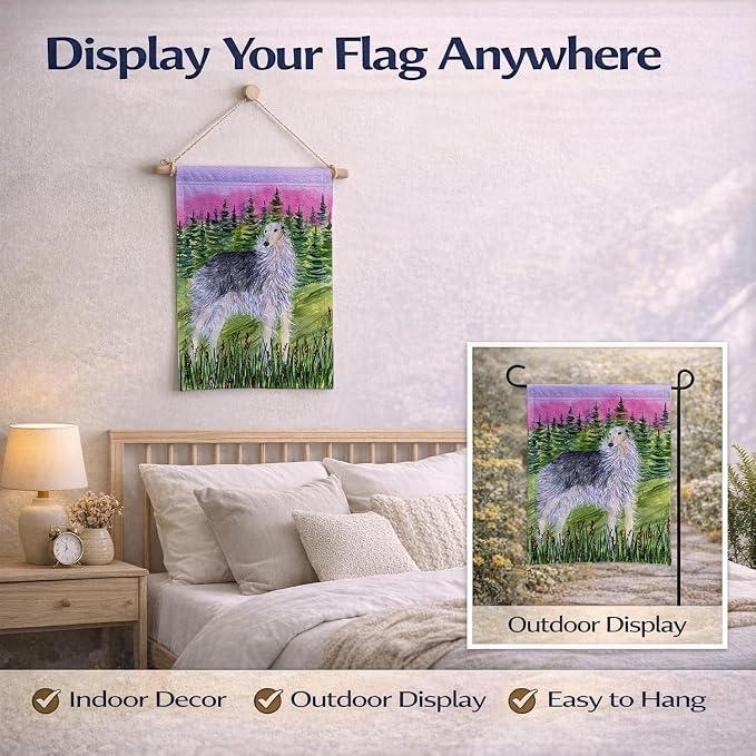 Caroline's Treasures SS8227GF Borzoi Garden Flag Mailbox Flag Decorative Yard Flag Banner Outside Patio Artwork Yard Flower Beds, Garden Size, Multicolor