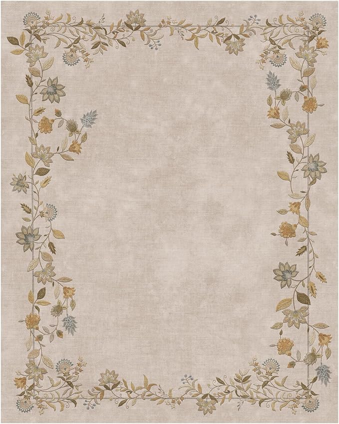10x12 Area Rugs Living Room: Washable Rug Stain Resistant Non Slip Low Pile Ultra Soft Faux Wool Lightweight Large Rugs for Bedroom Dining Room Under Table Rug Farmhouse Home Office Nursery Indoor