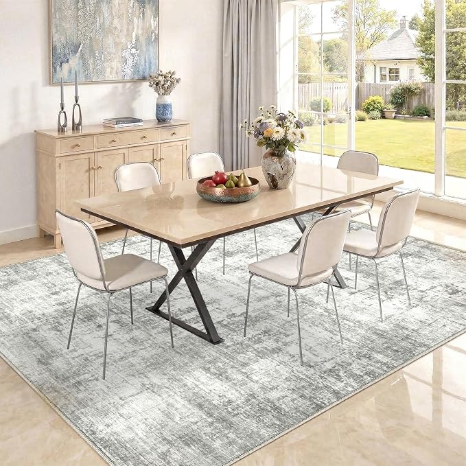 10x14 Area Rugs Washable Modern Abstract Living Room Bedroom Rug | Non Slip Soft Carpets Indoor Floor Stain Resistant Large Carpet for Bedroom Dining Room Farmhouse Nursery Home Office
