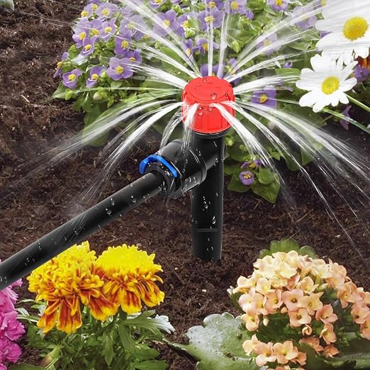 10PCS 1/4 inch Tubing Drip Irrigation Emitters Sprayer, Emitter Sprayer with Stake, Irrigation Dripper Sprinklers for Drip Irrigation System Parts & Connectors
