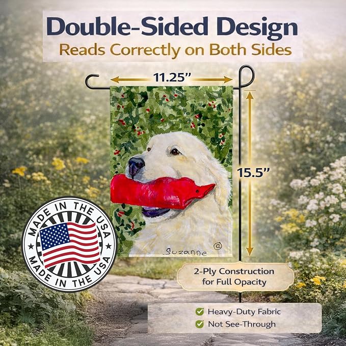 Caroline's Treasures SS8813GF Golden Retriever Garden Flag Mailbox Flag Decorative Yard Flag Banner Outside Patio Artwork Yard Flower Beds, Garden Size, Multicolor