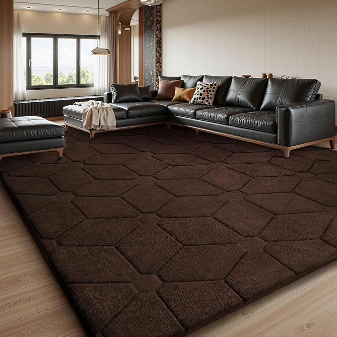 Sour Lemon 5x7 Area Rugs for Living Room, Soft Carpet Geometric Coffee Rug | Washable, Alfombra Para Sala, Non Slip Big Soft Thick Fluffy Plush, Memory foam, Modern Rug for Playroom Kids Room