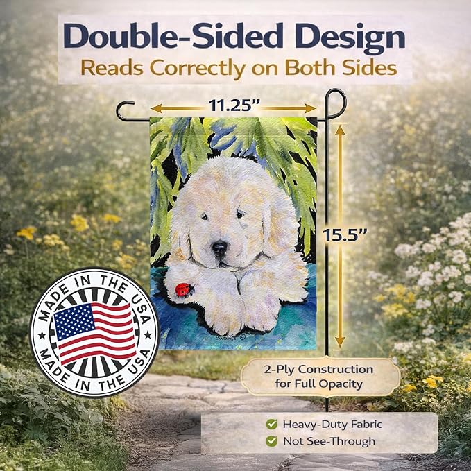 Caroline's Treasures SS8271GF Golden Retriever Garden Flag Mailbox Flag Decorative Yard Flag Banner Outside Patio Artwork Yard Flower Beds, Garden Size, Multicolor